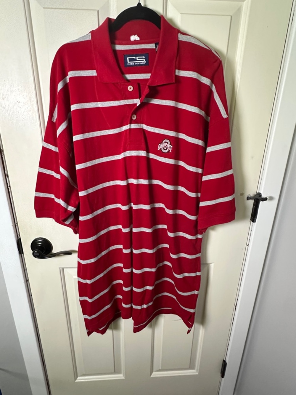 Ohio State Red Striped Polo Shirt